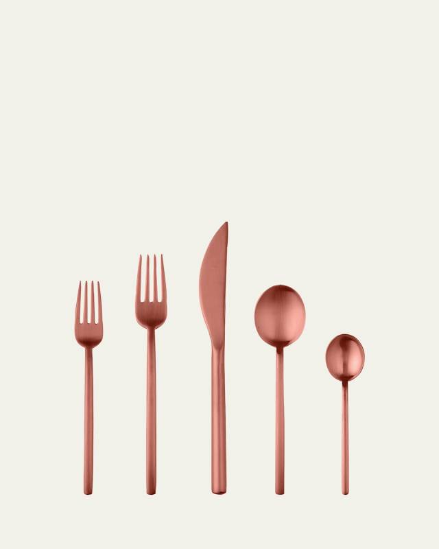 Bronze Linea Ice 5-Piece Flatware Set